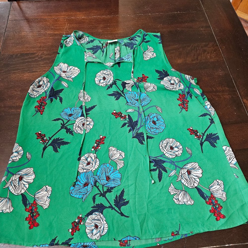 CAbi Floral Sleeveless Blouse